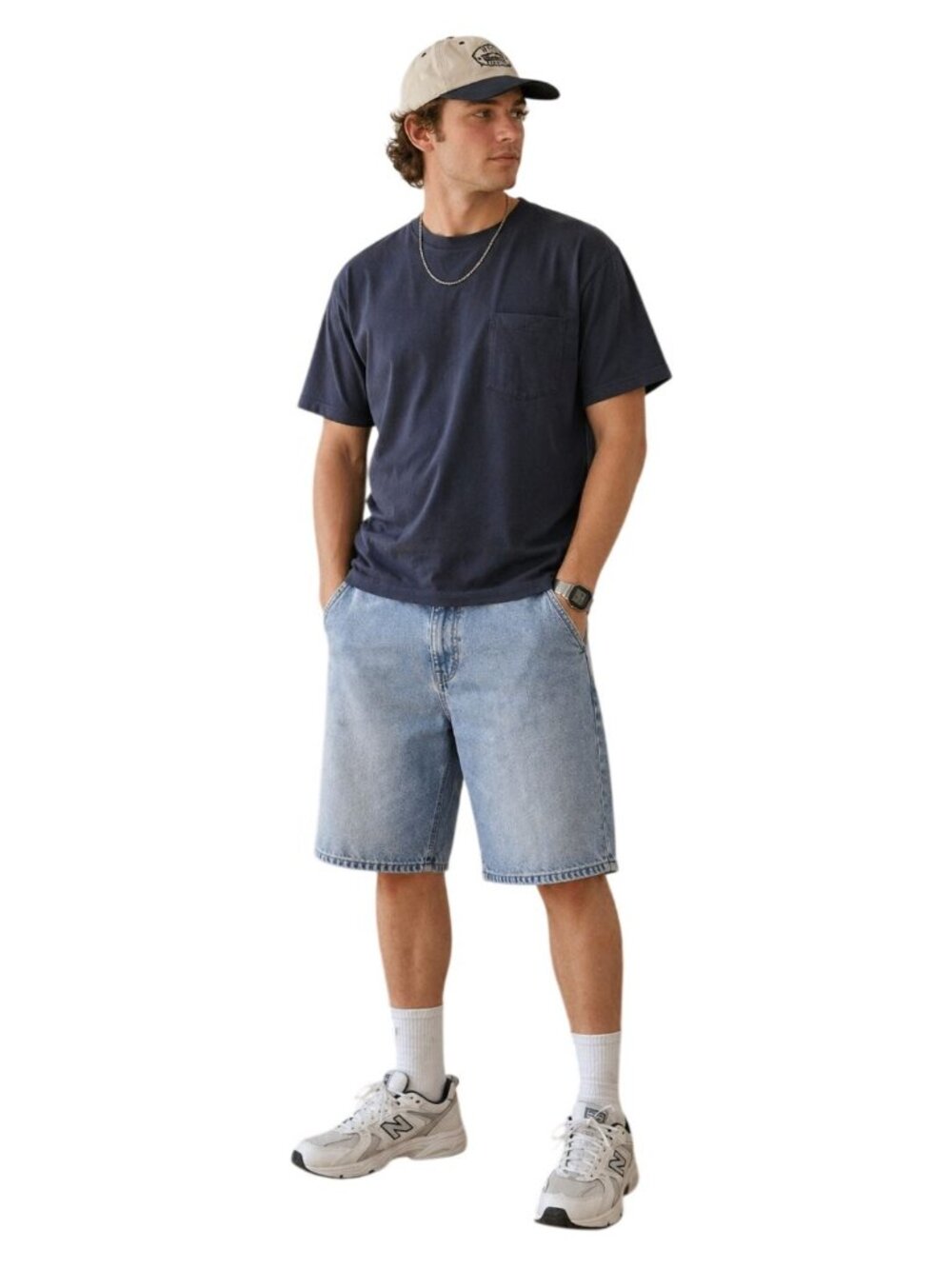 Y2K‎ 90s Azzure Denim Jean Shorts Light Wash Dadcore Normcore Retro Men 34x13
